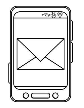 zarf simgesi ile cep telefonu