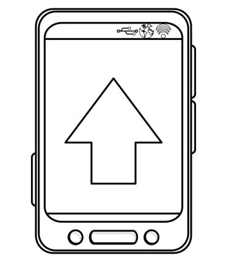 cep telefonu ile ekranda ok