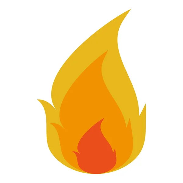 Icono de fuego naranja y amarillo — Vector de stock