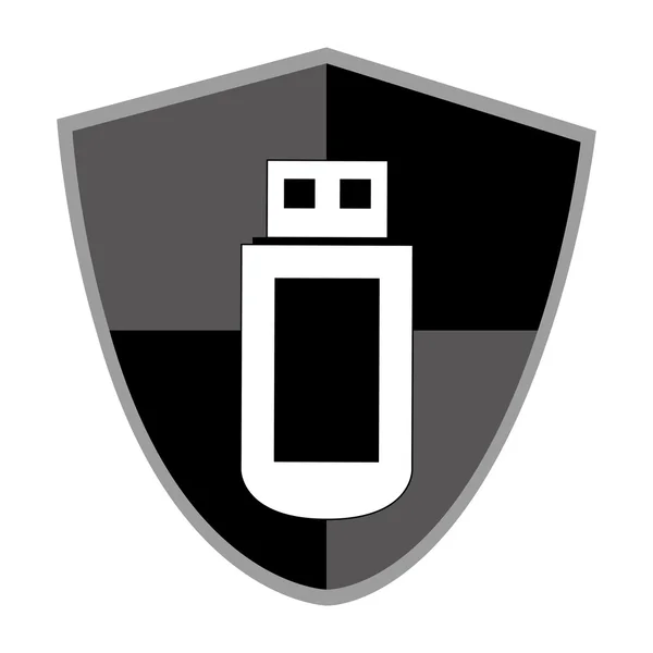 Icono de seguridad USB — Vector de stock