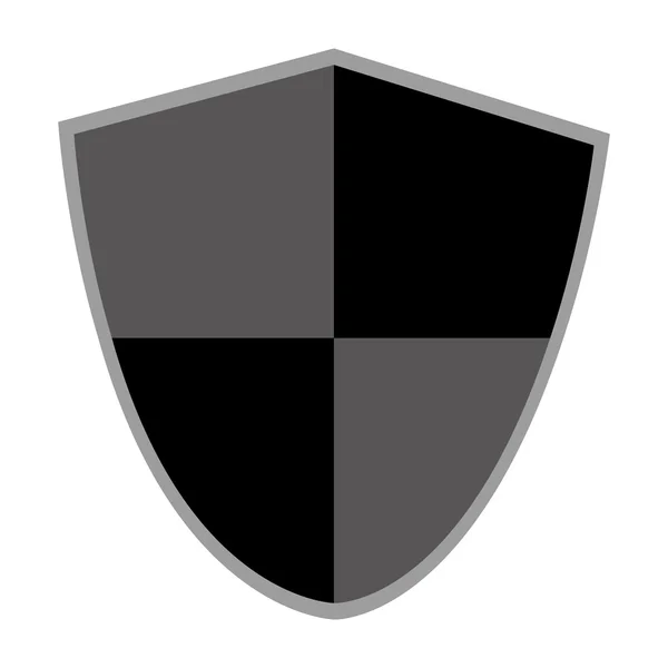 Escudo negro y gris — Vector de stock