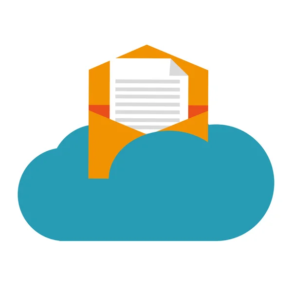 Wolke mit Umschlag-Nachricht — Stockvektor