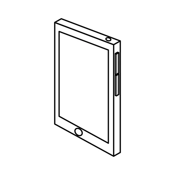블랙 라인 핸드폰 — 스톡 벡터