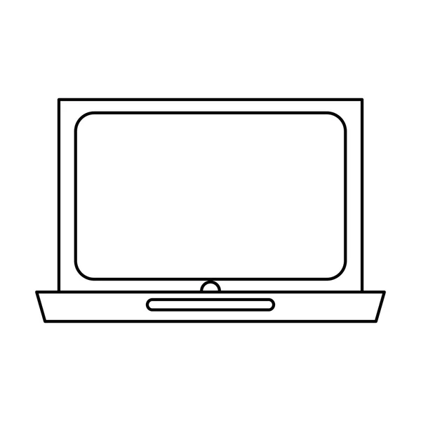 Linea nera laptop design — Vettoriale Stock