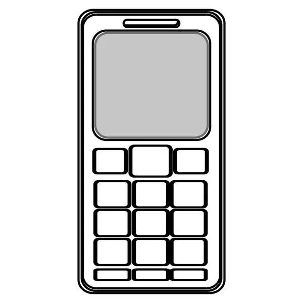 Téléphone portable avec cinq boutons — Image vectorielle