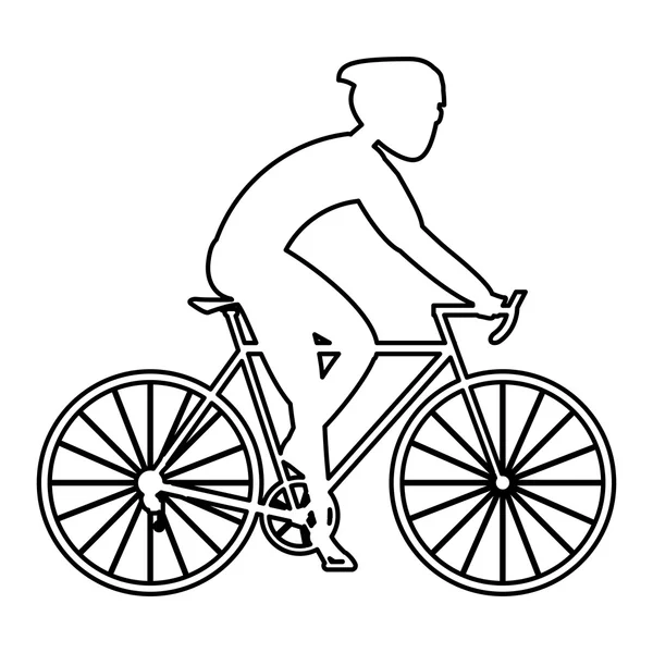 Persoon rijden op een fiets — Stockvector