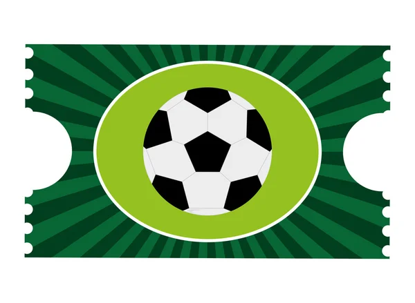 Bilet zielony piłki nożnej — Wektor stockowy