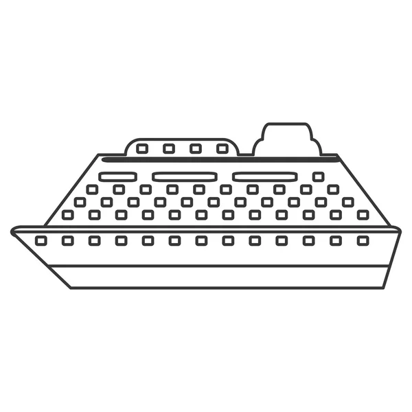 Icona della nave da crociera linea — Vettoriale Stock