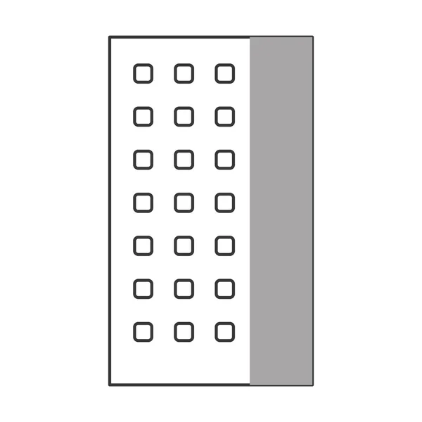Betonnen gebouw pictogram — Stockvector