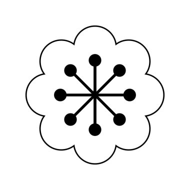 siyah ve beyaz çiçek simgesi