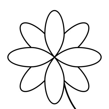 siyah çizgi çiçek simgesi