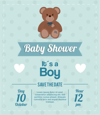 Duş tasarım bebeğim. oyuncak ayı simgesi. vektör grafiği