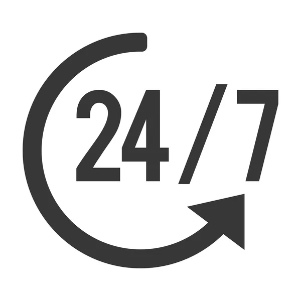 24 7 со стрелкой — стоковый вектор