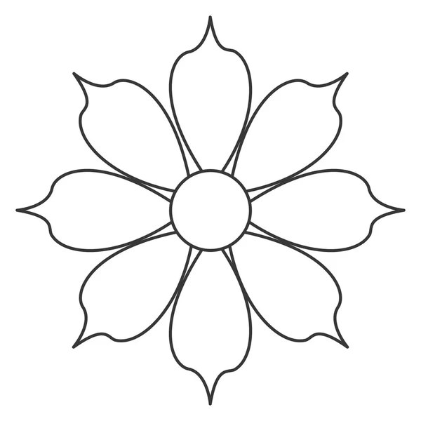 Siyah çizgi çiçek simgesi — Stok Vektör