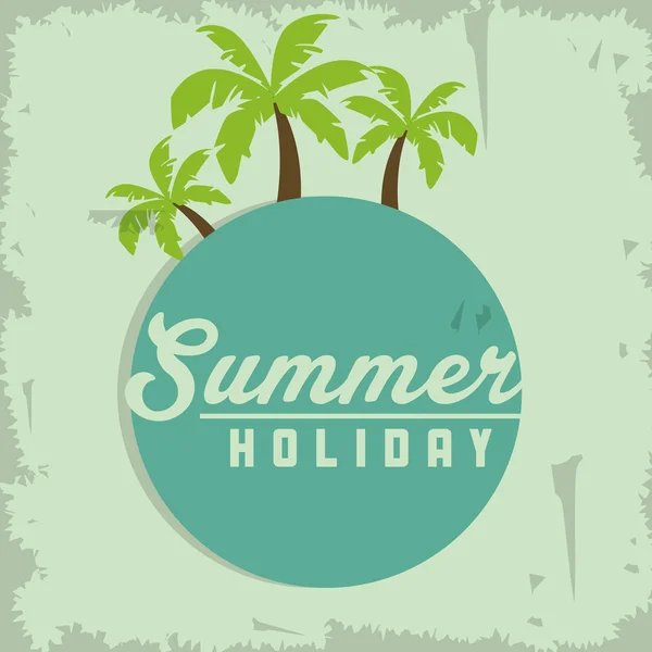 Sommar design. Palm tree circle-ikonen. grafisk design — Stock vektor