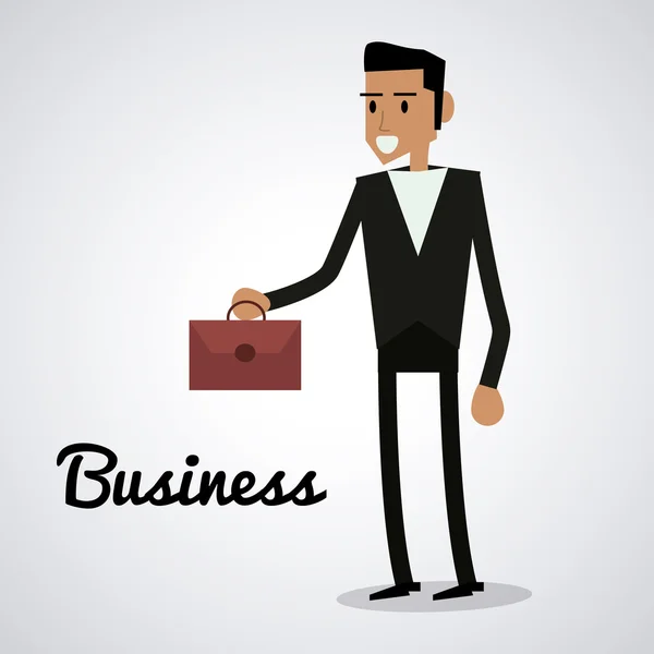 Avatar de l'homme d'affaires avec valise. graphique vectoriel — Image vectorielle