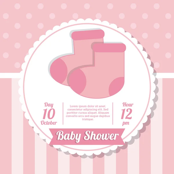 Baby Shower design. icona del calzino. grafica vettoriale — Vettoriale Stock