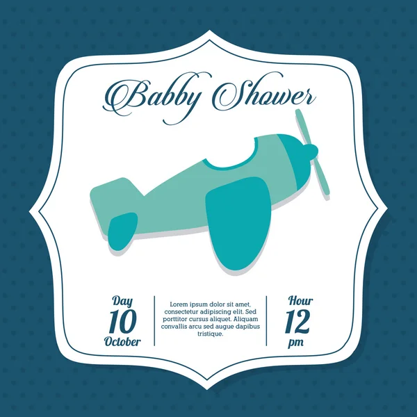 Diseño de Baby Shower. icono del avión. gráfico vectorial — Vector de stock