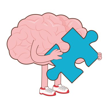 insan beyni bulmaca parçası simgesi içeren