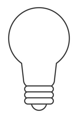 siyah çizgi ampul simgesi