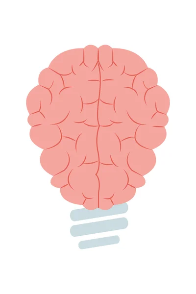 Icono de la bombilla cerebral — Vector de stock