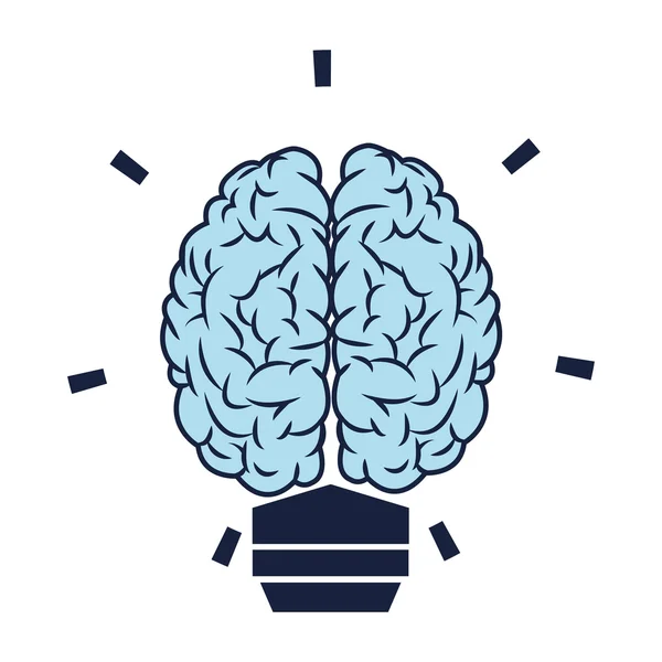 Brain lightbulb icon — Stock Vector