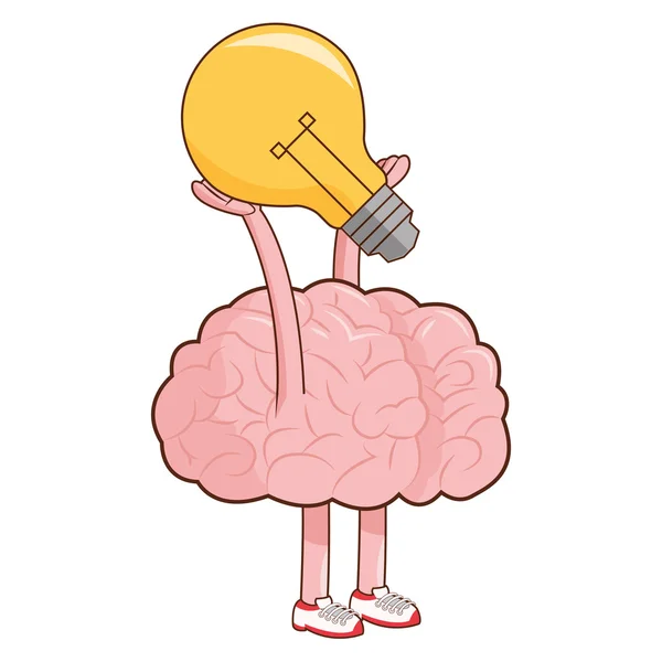 Icona della lampadina cerebrale — Vettoriale Stock