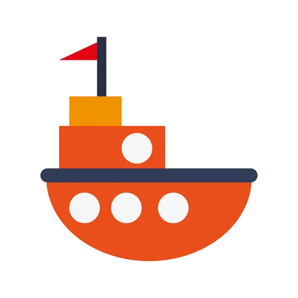 Іграшковий значок рибальського човна — стоковий вектор