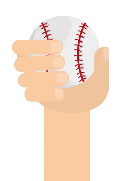 Hand mit klassischem Baseball-Symbol — Stockvektor