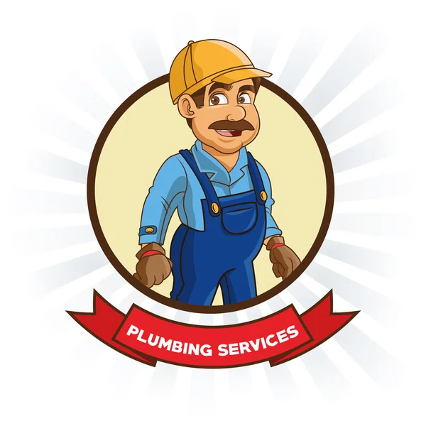 Plumbing service. Plumber cartoon design. vector graphic — Stock Vector