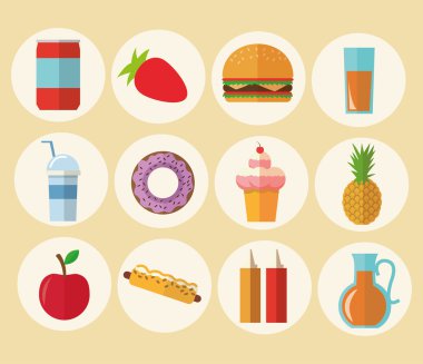 Delicius yiyecek. Gıda Icon Icon set. Menü kavramı. grafik vektör