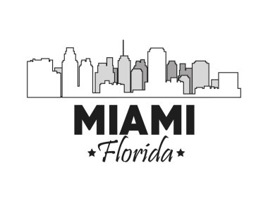 Miami Florida tasarım. Şehir simgesi. Vektör grafiği