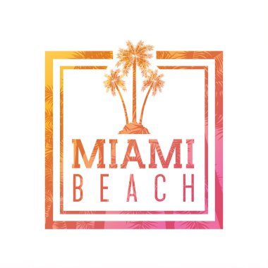 Palmiye ağacı simgesi. Miami Florida tasarım. Vektör grafiği