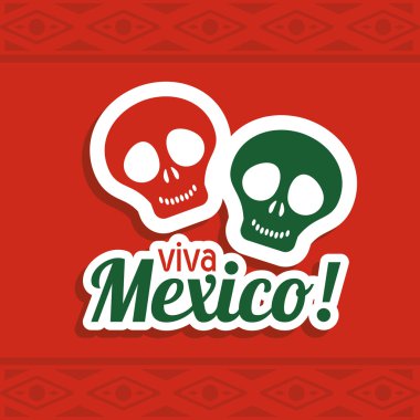 Kafatası simgesi. Meksika kültür. Vektör grafiği