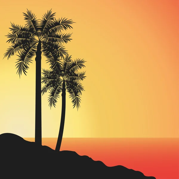 Icono de palmera. Diseño de verano. Gráfico vectorial — Archivo Imágenes Vectoriales