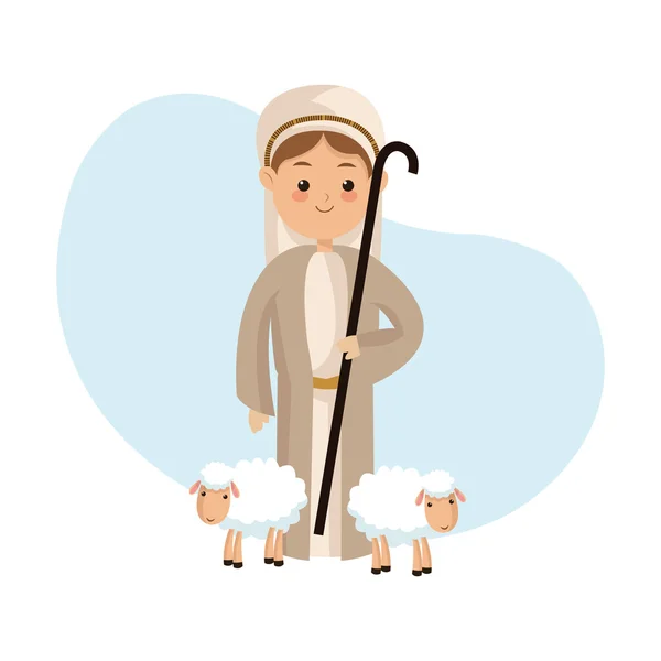 Shepherd icon. Merry Christmas design. Vector graphic — Stock Vector