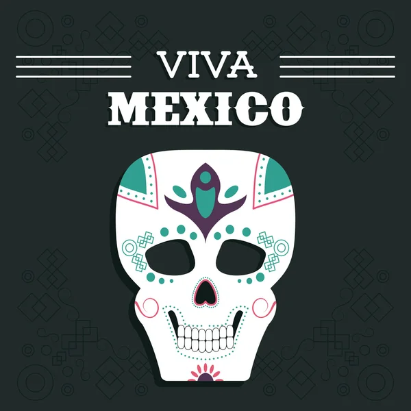 Icône crâne. La culture mexicaine. Graphique vectoriel — Image vectorielle