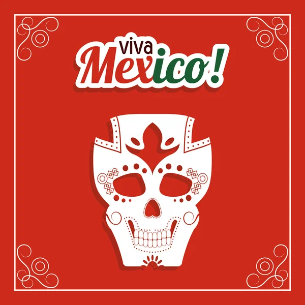 Skull icon. Mexico culture. Vector graphic — Stock Vector