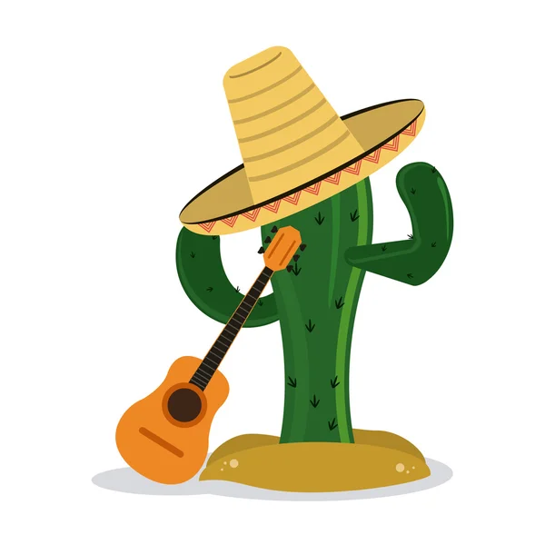 Icono de cactus. Cultura mexicana. Gráfico vectorial — Archivo Imágenes Vectoriales