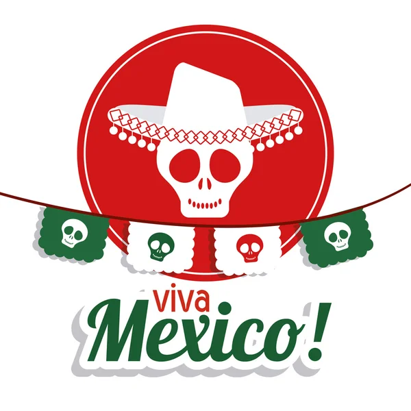 Icona del cranio. Cultura messicana. Grafico vettoriale — Vettoriale Stock