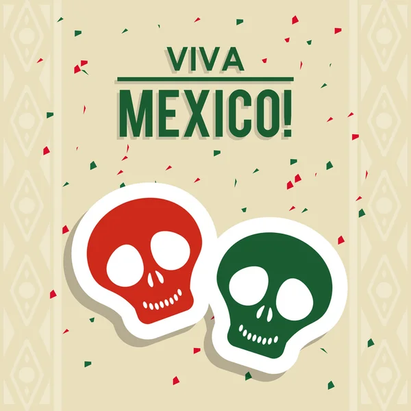Skalle ikon. Mexiko kultur. Vektorgrafik — Stock vektor