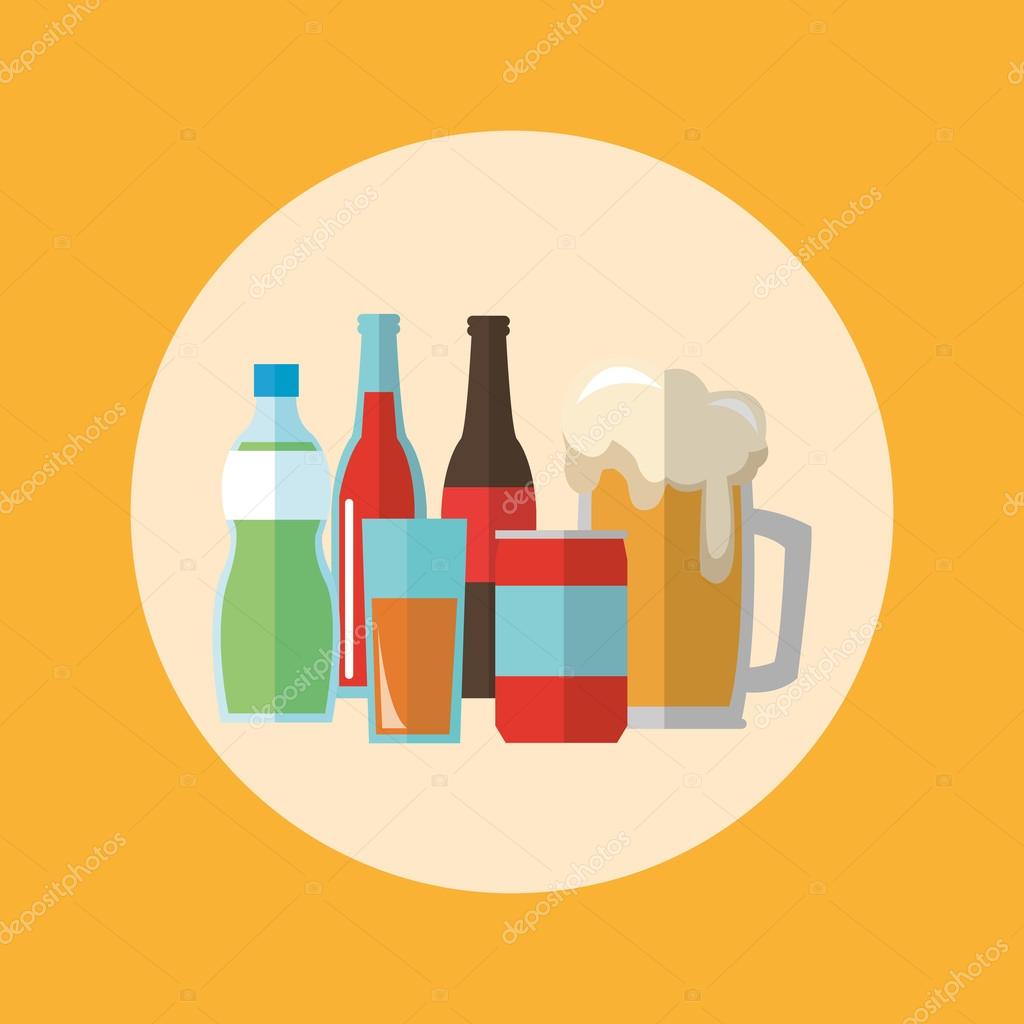 Set of drinks beverages icon. graphic vector — Stock Vector © jemastock