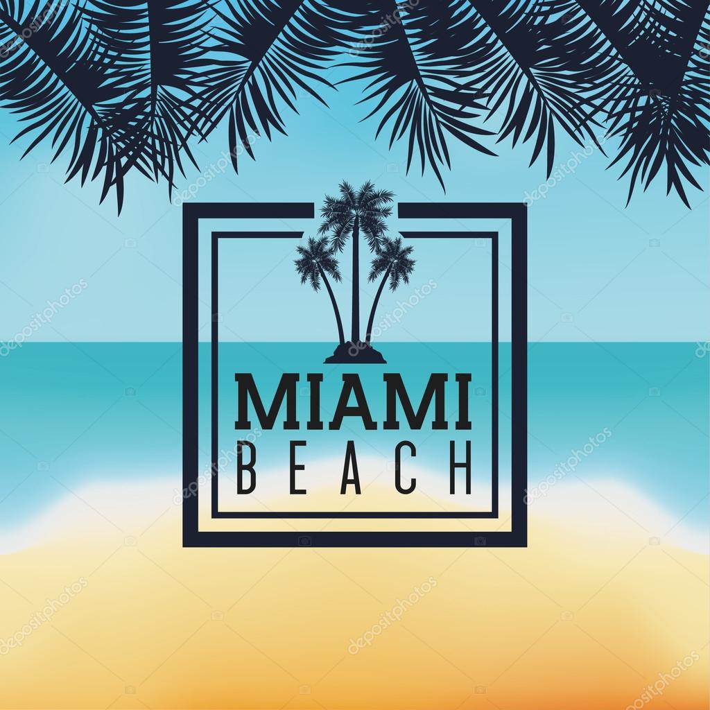 Florida miami summertime Royalty Free Vector Image