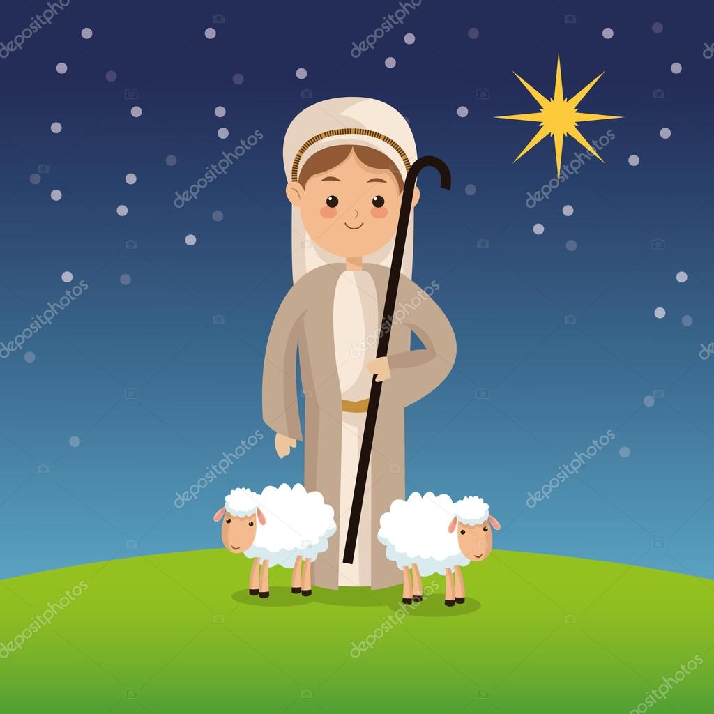 Shepherd Icon Merry Christmas Design Vector Graphic Stock Vector Image By C Jemastock