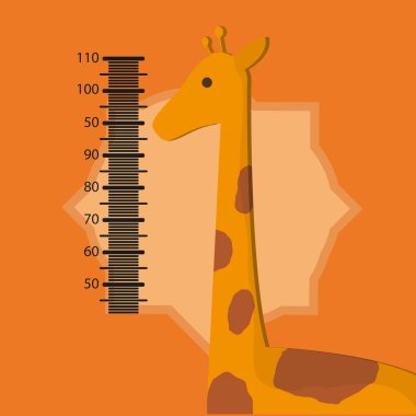 Hayvan tasarımı. zürafa simgesi. İzole illüstrasyon, vektör