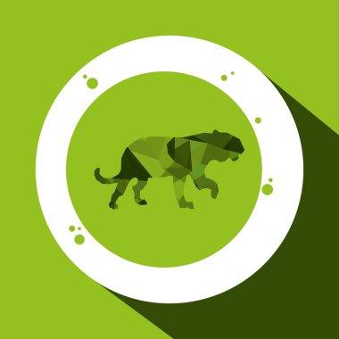 Hayvan tasarımı. Mozaik simgesi. İzole illüstrasyon, vektör