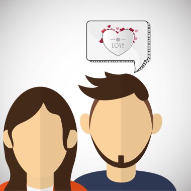 Tasarım seviyorum. Romantik simgesi. Derma illüstrasyon, vektör grafik