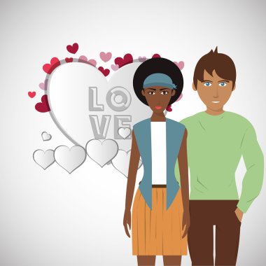 Tasarım seviyorum. Romantik simgesi. Derma illüstrasyon, vektör grafik