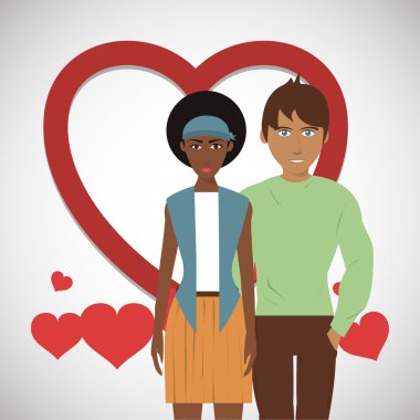 Tasarım seviyorum. Romantik simgesi. Derma illüstrasyon, vektör grafik