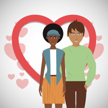 Tasarım seviyorum. Romantik simgesi. Derma illüstrasyon, vektör grafik